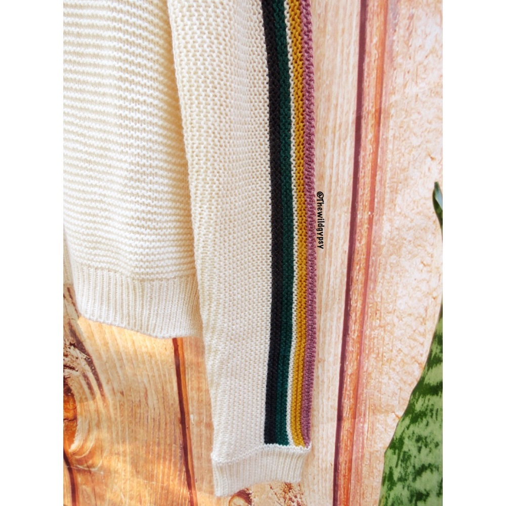 Altar’d state cozy rainbow stripe woven knit sweater 🌈 - Picture 5 of 8